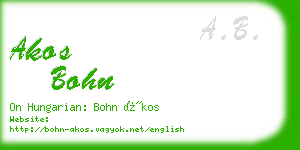 akos bohn business card